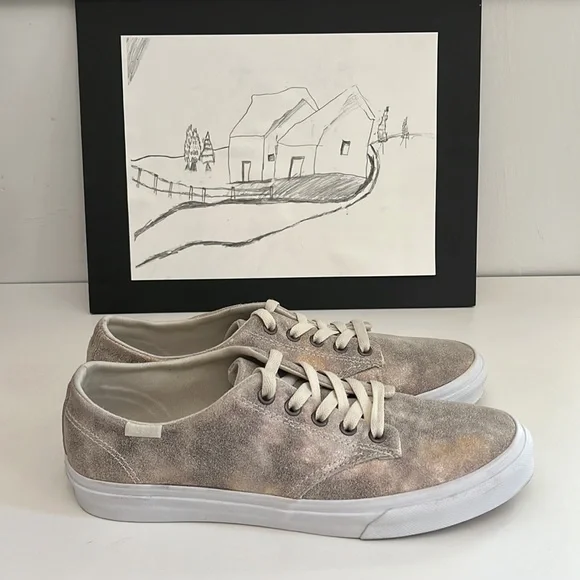 Vans Camden Stripe Metallic Galaxy Sparkle Fabric Sneakers Women’s Size 9.5 - Picture 2 of 13